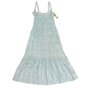 Rip Curl Neon isles Blue Teal white Floral Maxi Dress Beach Surf NWT Small